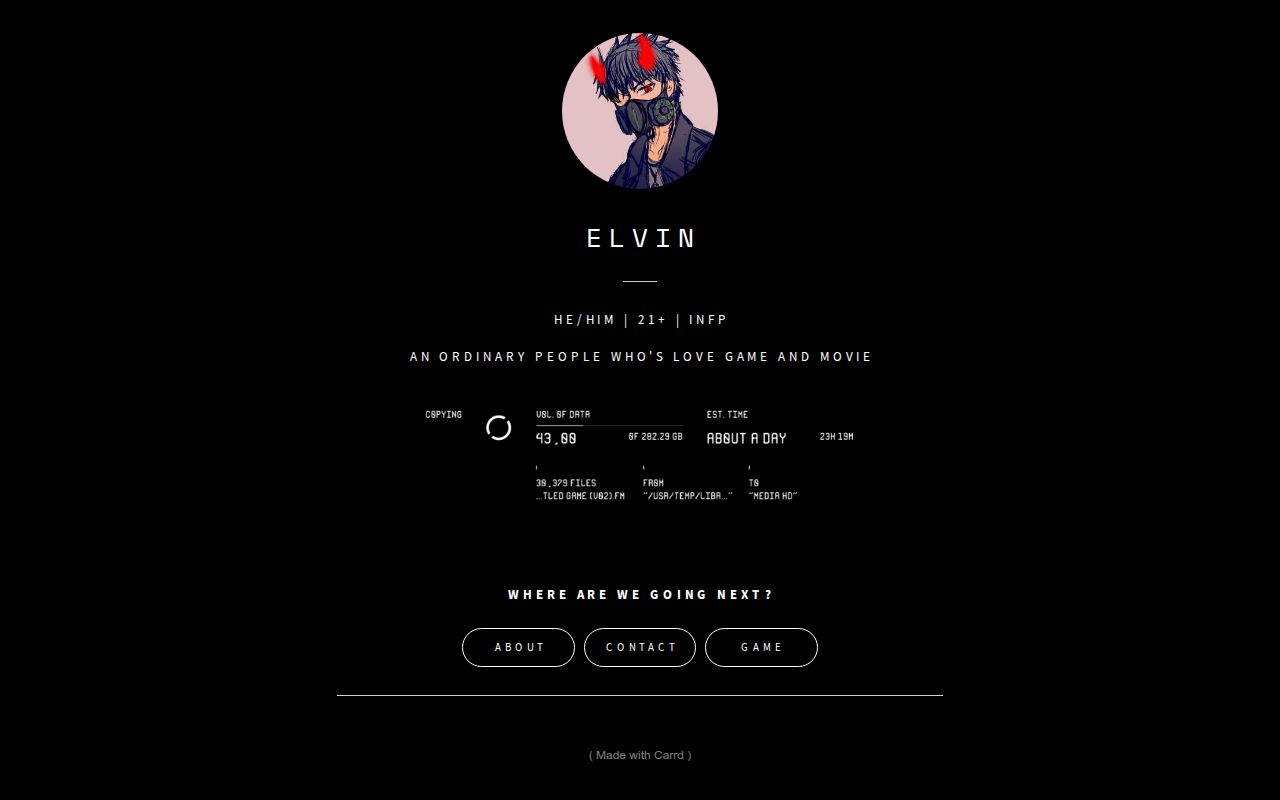 Carrd profile picture for @elvin